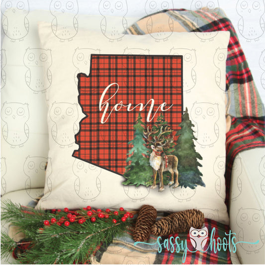 Decorative Christmas Pillow Cover - Reindeer State