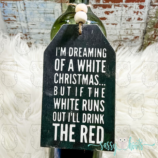 Wooden Tags - Wine Christmas