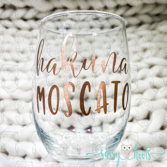 Stemless Wine Glass - Hakuna Moscato