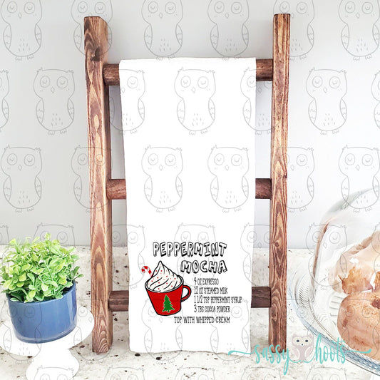 Decorative Tea Towel - Peppermint Mocha Recipe