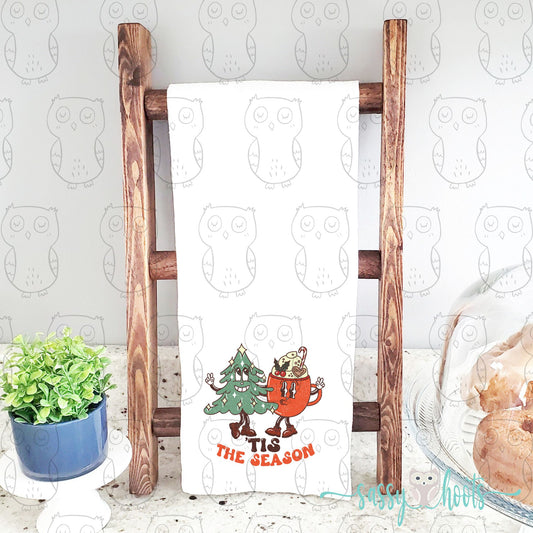 Decorative Tea Towel - Retro Tis the Season