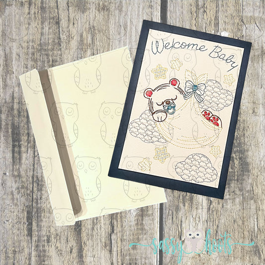 Embroidery Greeting Card - Welcome Baby